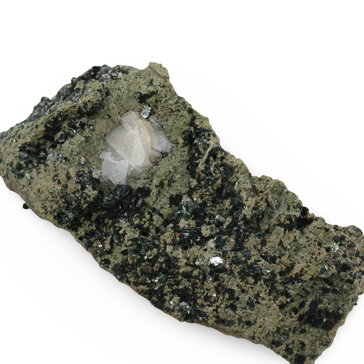 Stone - Epidote with Crystal Quartz on Matrix Specimen - Mexico - Rough - 162g