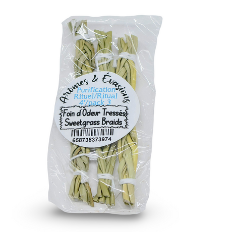Incense - Sweetgrass Braids - 4" pack of 3
