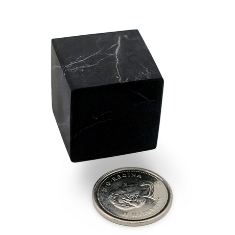 Stone - AAA Shungite - Matte Finish - Cube - 0.8 inch