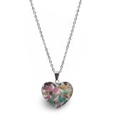 Necklace - Heart Shaped Glass Bottle - Mixed Tourmaline