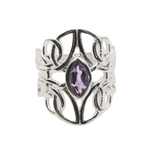 Ring - 925 Sterling Silver - Celtic Design - Amethyst Gemstone