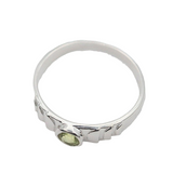 Ring - 925 Sterling Silver - Rond Gemstone Peridot