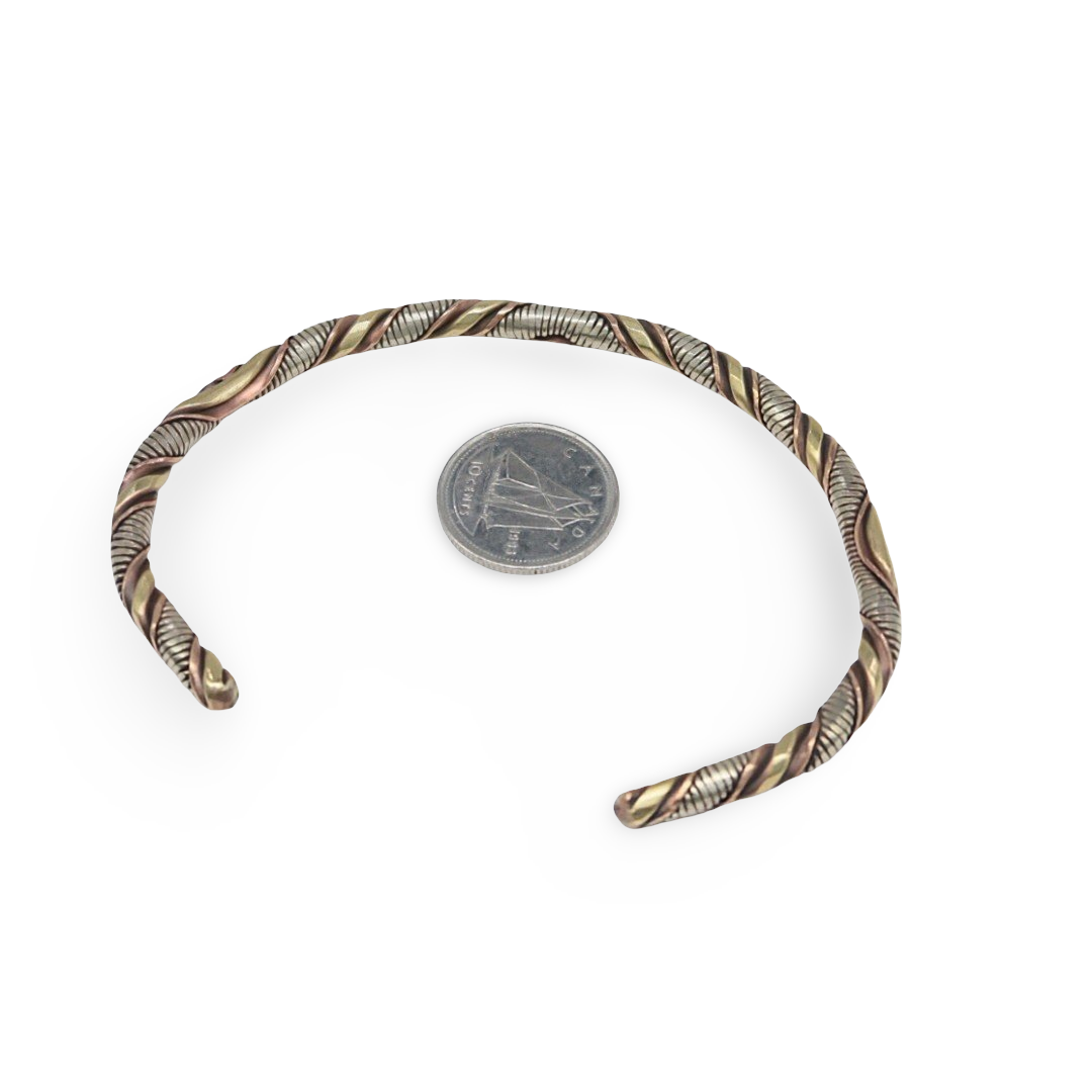 Bracelet – 3 Metals – Intertwined – Adjustable