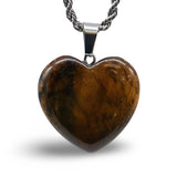 Necklace - Heart Shaped - Tiger Eye