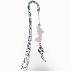 Bookmarks - Natural Gemstone Chips with Angel Wing Rose Quartz