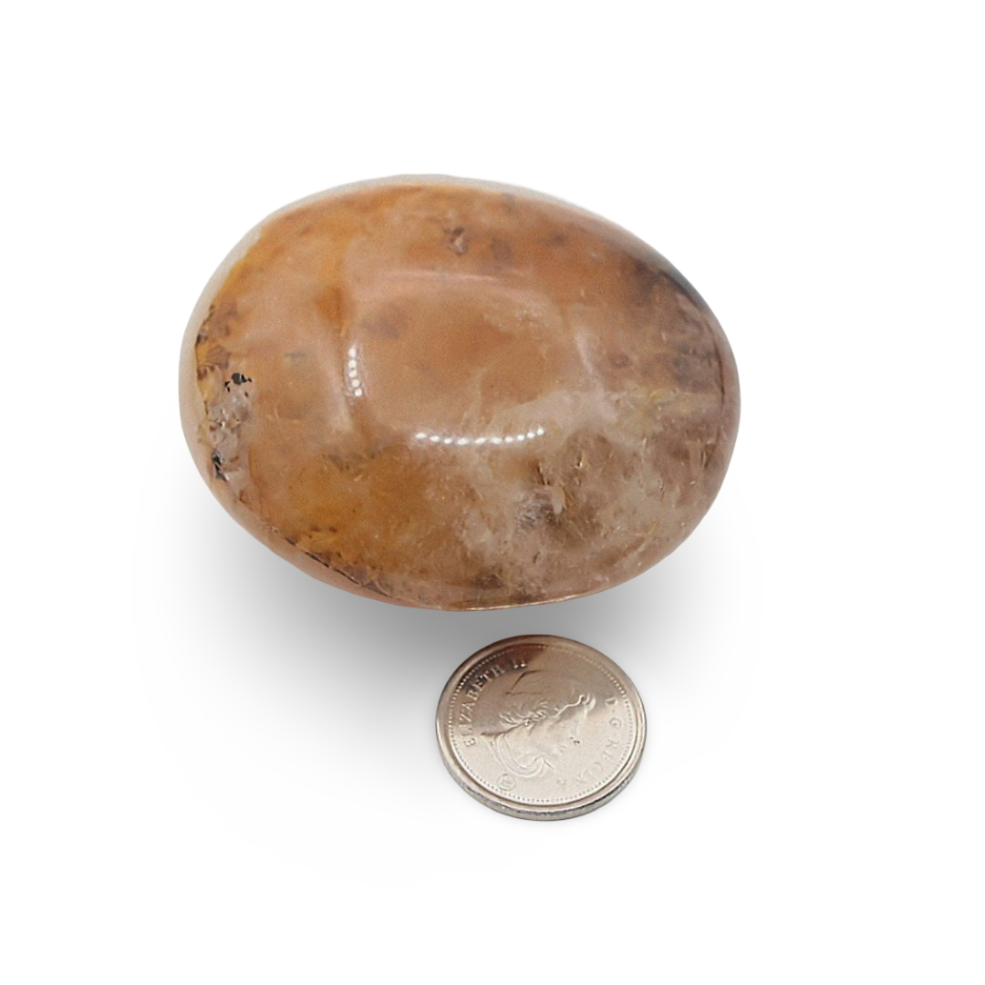 Palm Stone - Yellow Hematoide Quartz - Tumbled - 71g