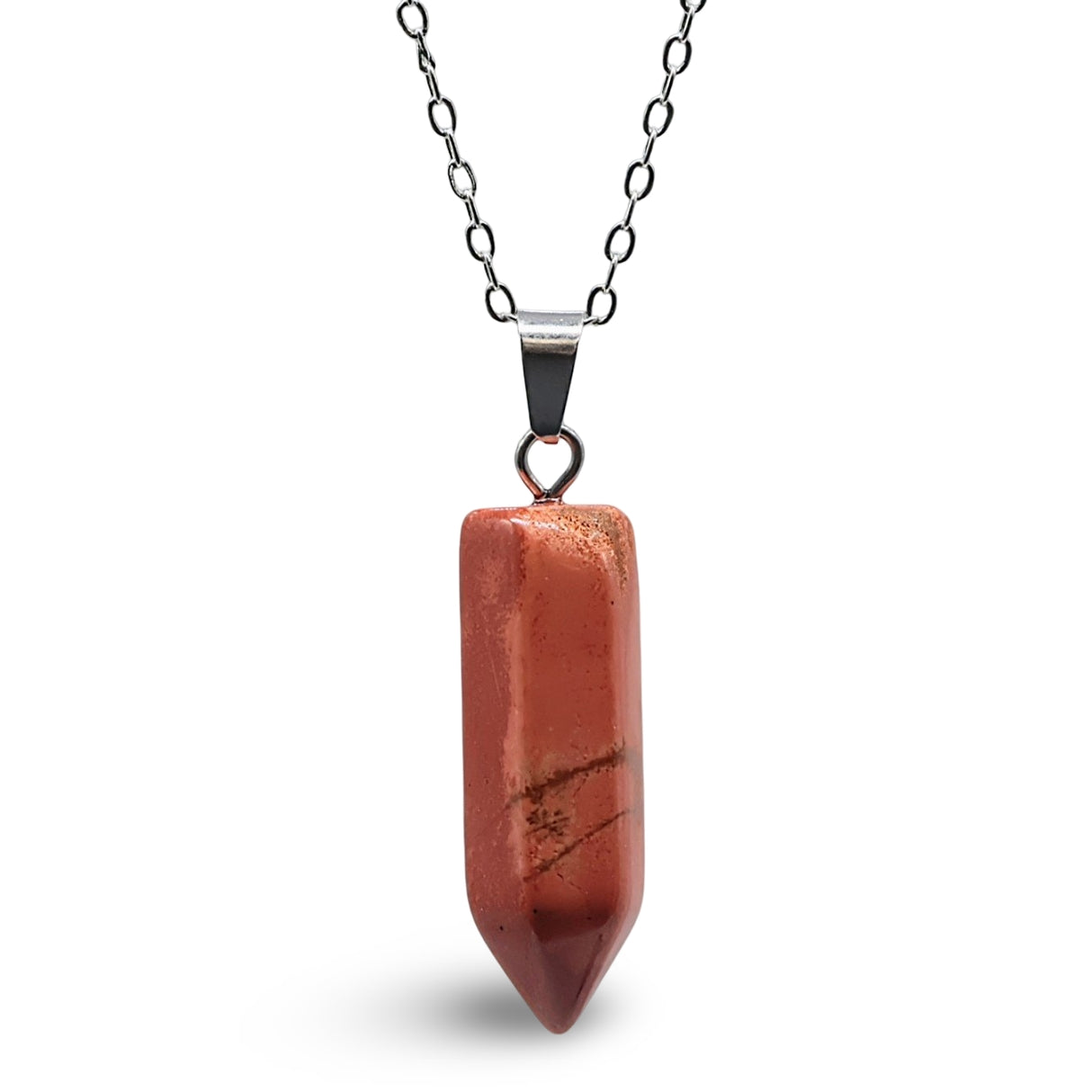 Necklace - Bullet Point - Gemstone Pendant - Red Jasper