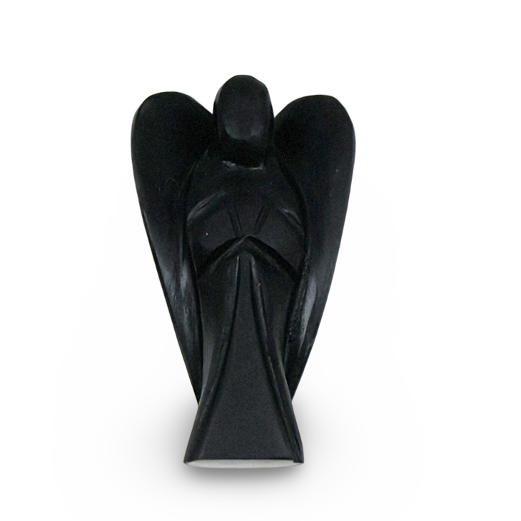 Stone - Natural Shungite - Sculpture - Angel - 2"