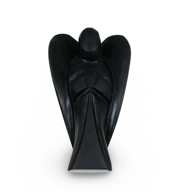 Stone - Natural Shungite - Sculpture - Angel - 2"
