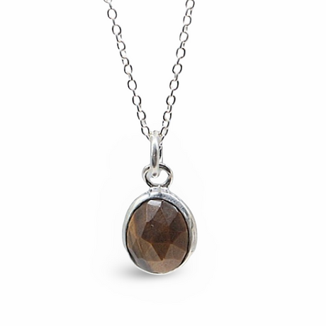 Necklace - Gemstone Pendant with 925 Chain Tiger Eye