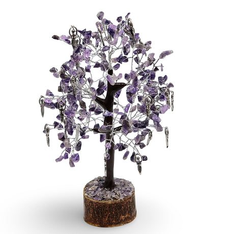 Home Decor - Gem Tree - Amethyst & Goddess - 8.5"H - 300 Beads