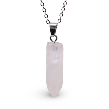 Necklace - Bullet Point - Gemstone Pendant Rose Quartz