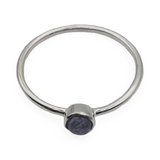 Ring - 925 Sterling Silver - Rond Stone - Tanzanite