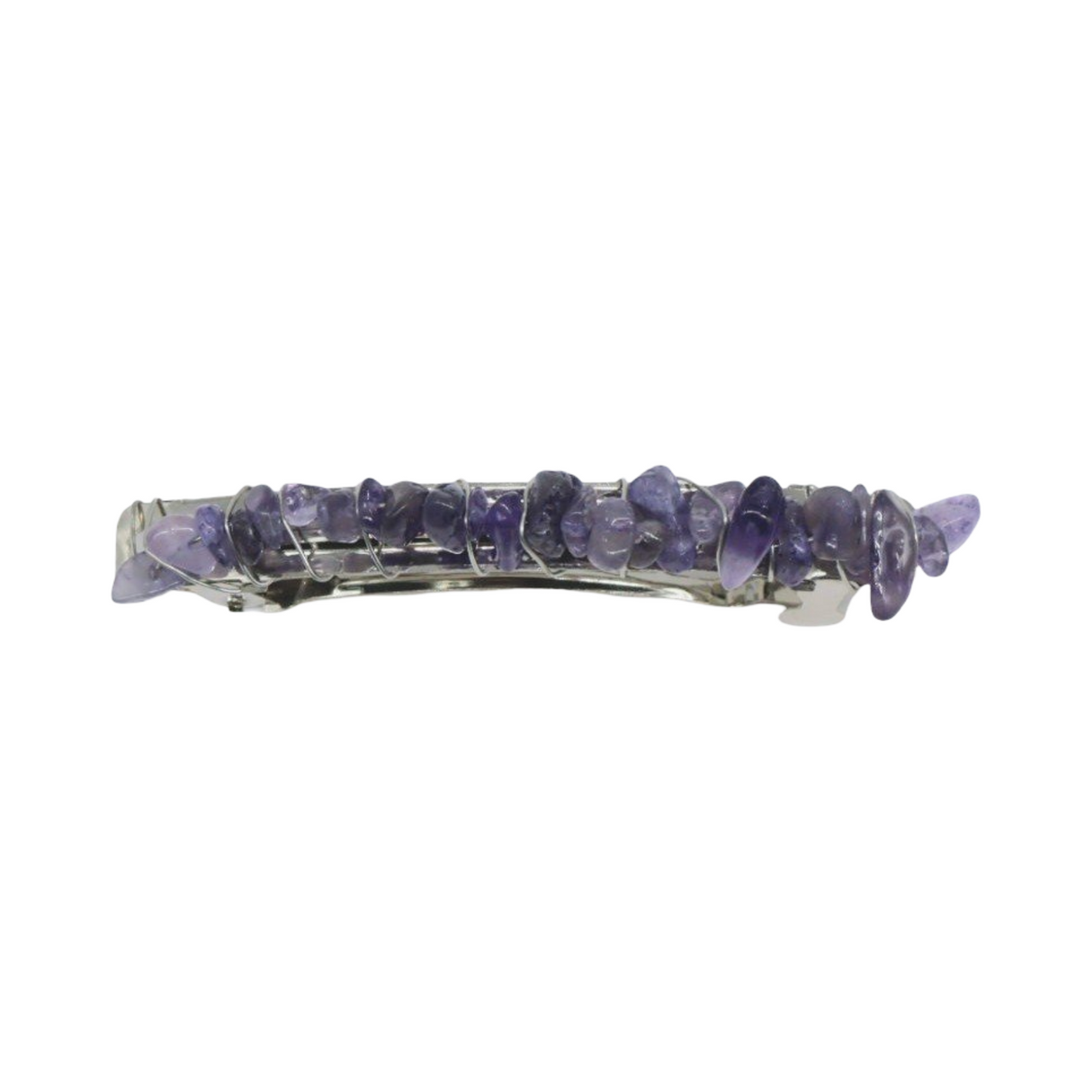 Hair Acessories - Hair Barrette with Natural Amethyst Beads