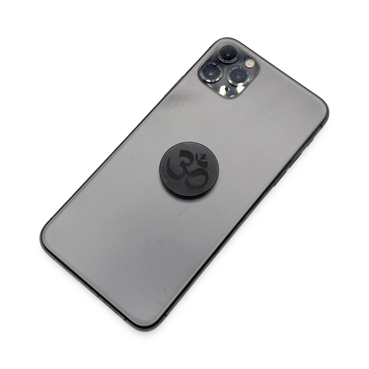 Stone - Shungite - Adhesive Tile - Engraved OM - 30mm