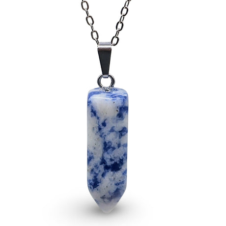 Necklace - Bullet Point - Gemstone Pendant Sodalite