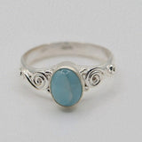 Ring - 925 Sterling Silver - Larimar 10