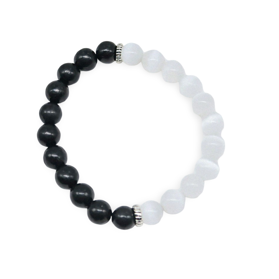 Bracelet – Protection – Shungite & Selenite – 8 mm