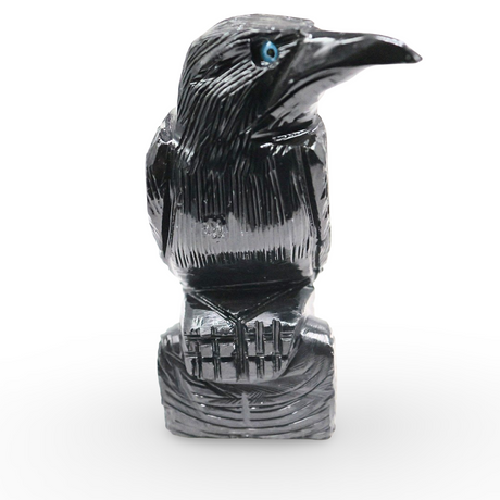 Spirit Animal - Carved Stone - Extra Large Peruvian Black Onyx - Raven