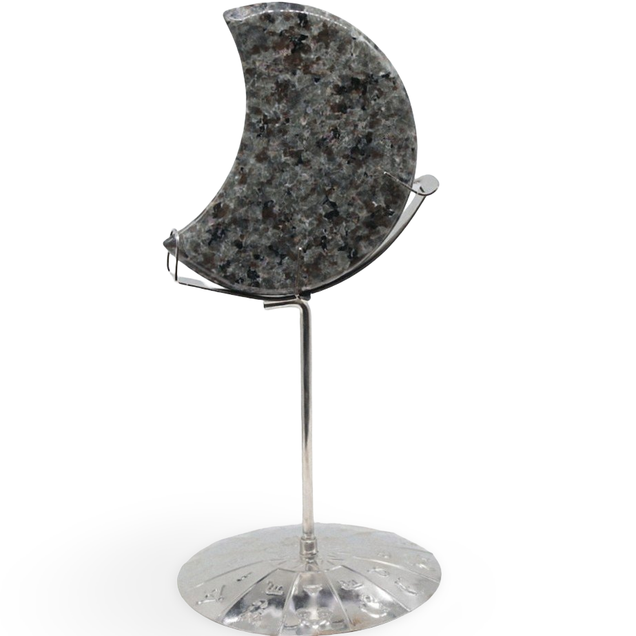 Stone - Yooperlite Moon Shape with Astrological Metal Stand
