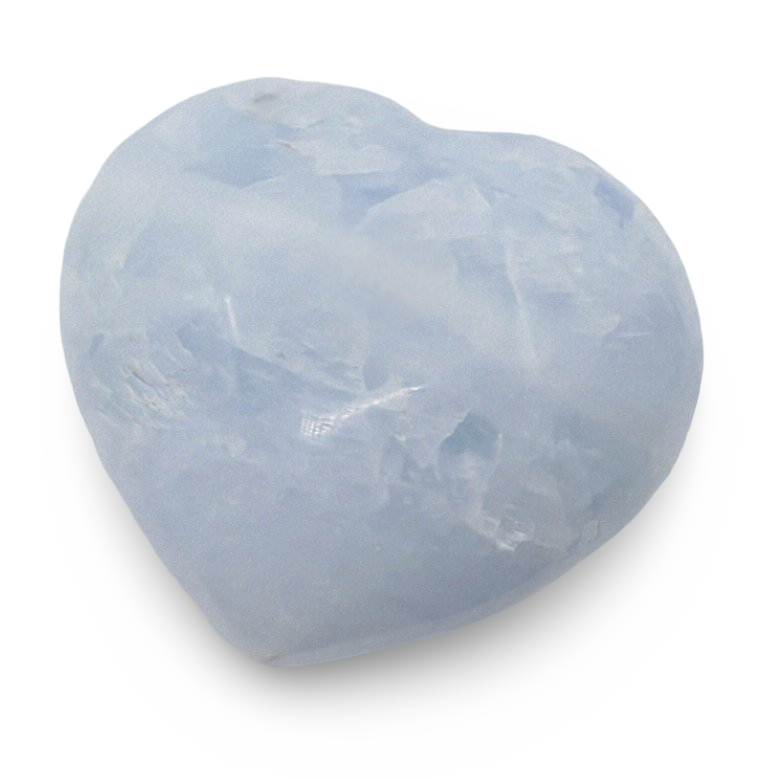 Stone - Blue Calcite - Heart Shape - Tumbled