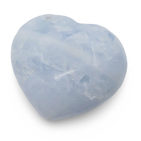 Stone - Blue Calcite - Heart Shape - Tumbled