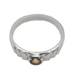 Ring - 925 Sterling Silver - Rond Gemstone Citrine