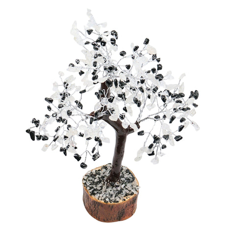 Home Decor - Gem Tree - Clear Quartz & Black Tourmaline - 9-11"H - 300 Beads