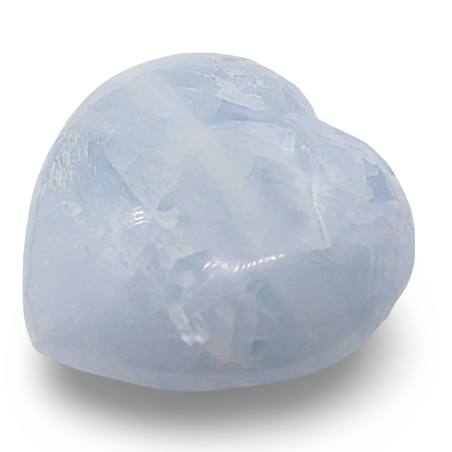 Stone - Blue Calcite - Heart Shape - Tumbled