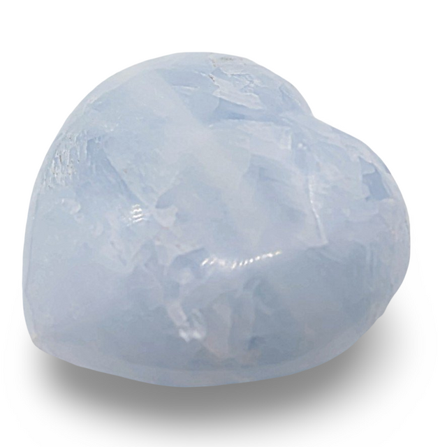 Stone - Blue Calcite - Heart Shape - Tumbled
