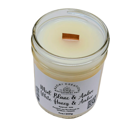 Scented Candles - White Honey & Amber - Wood Wick
