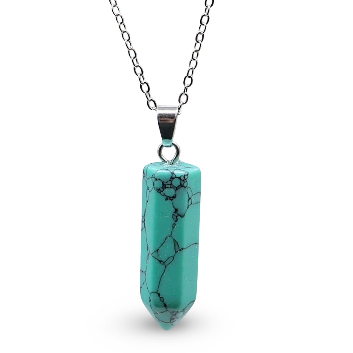 Collier En Pierres Turquoises - Bijou Occasion - Sans Marque - État "bon"