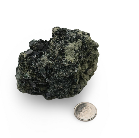 Stone - Epidote with Crystal Quartz on Matrix Specimen - Mexico - Rough - 185g