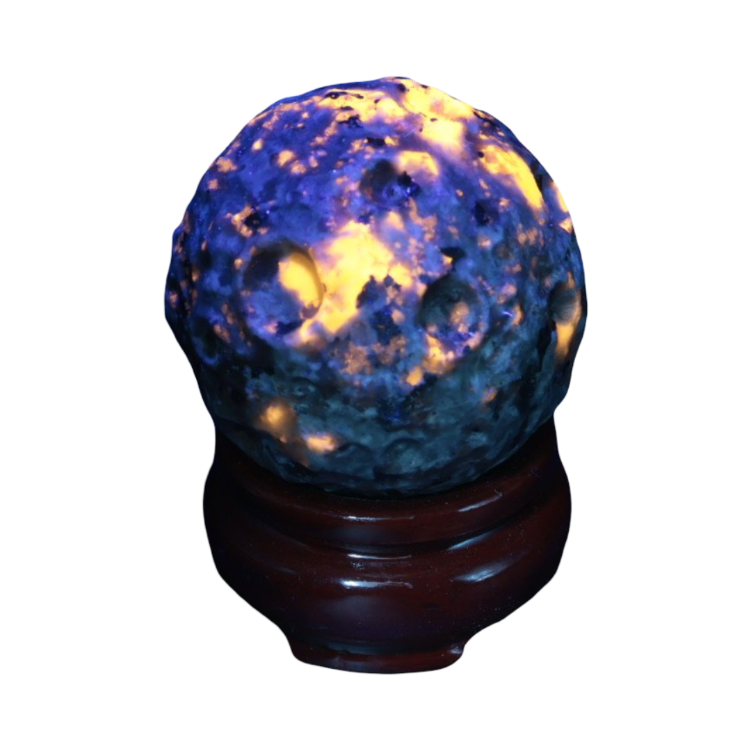 Sphere - Natural Syenite Crystal - Sculpture - Moon Meteorite
