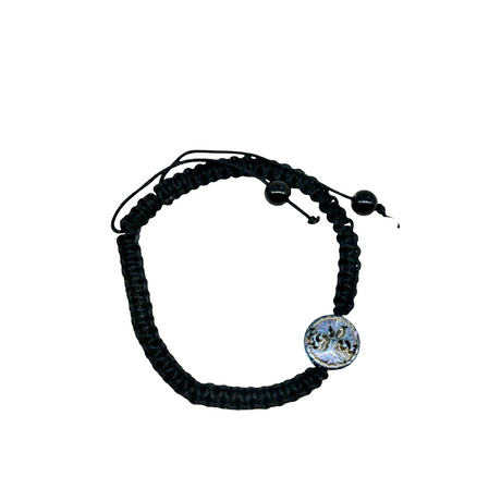 Bracelet - Black Braided - Ajustable Cord - Rainbow Tree of Life