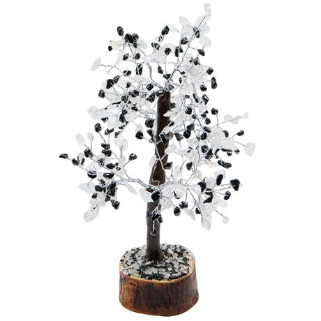 Home Decor - Gem Tree - Clear Quartz & Black Tourmaline - 9-11"H - 300 Beads