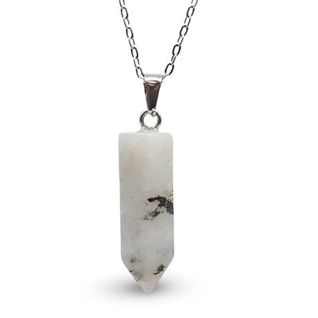 Necklace - Bullet Point - Gemstone Pendant Moonstone