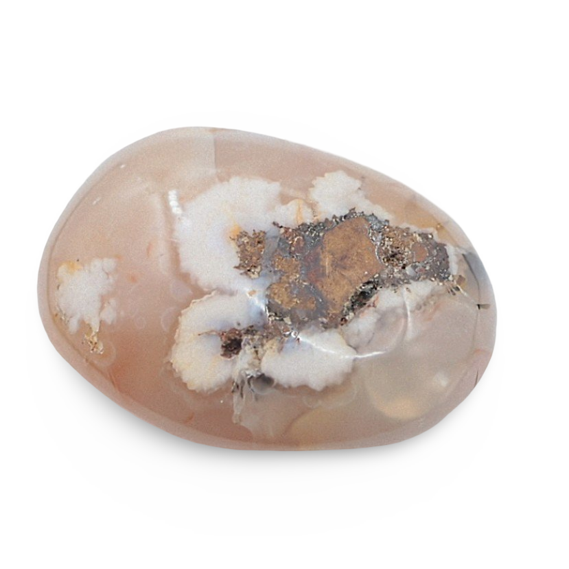 Palm Stone - Flower Agate With Druze - Tumbled - 55g