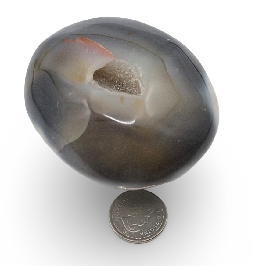 Palm Stone - Orca Agate with Druze - Tumbled - 154g