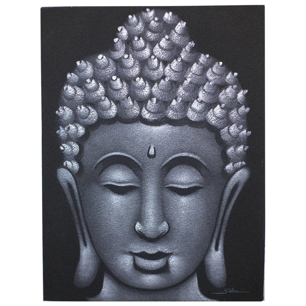 Home Decor -Buddha Painting -Grey Sand Finish
