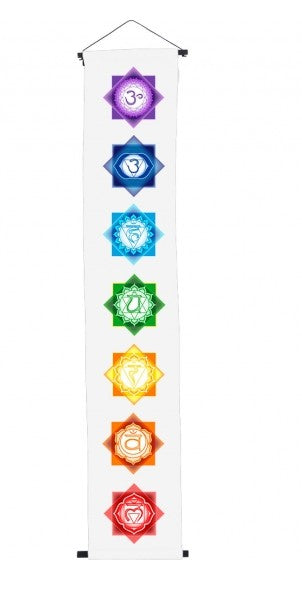 Banner -7 Chakras Symbol -White