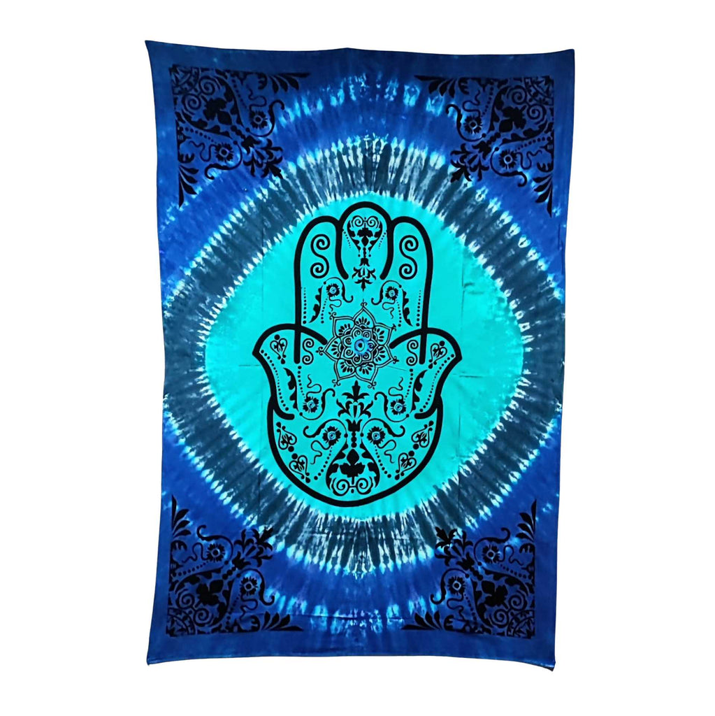 Banner -Rectangular Tapestry -Fatima Hand -Blue -Wall Decor -Aromes Evasions 