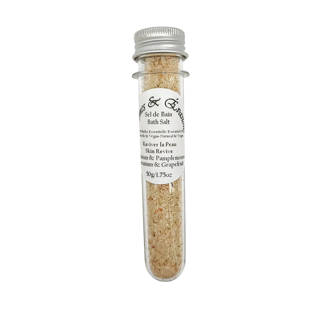 Bath Salt - Himalayan Salt -Skin Revive -Geranium & Grapefruit -Bath Salt -Aromes Evasions 