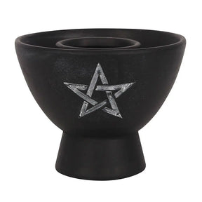 Smudging - Terracotta Bowl - Black Pentagram