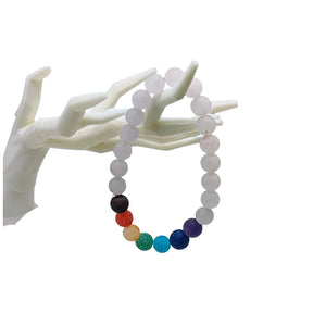 Bracelet -Rose Quartz -7 Chakras -8mm