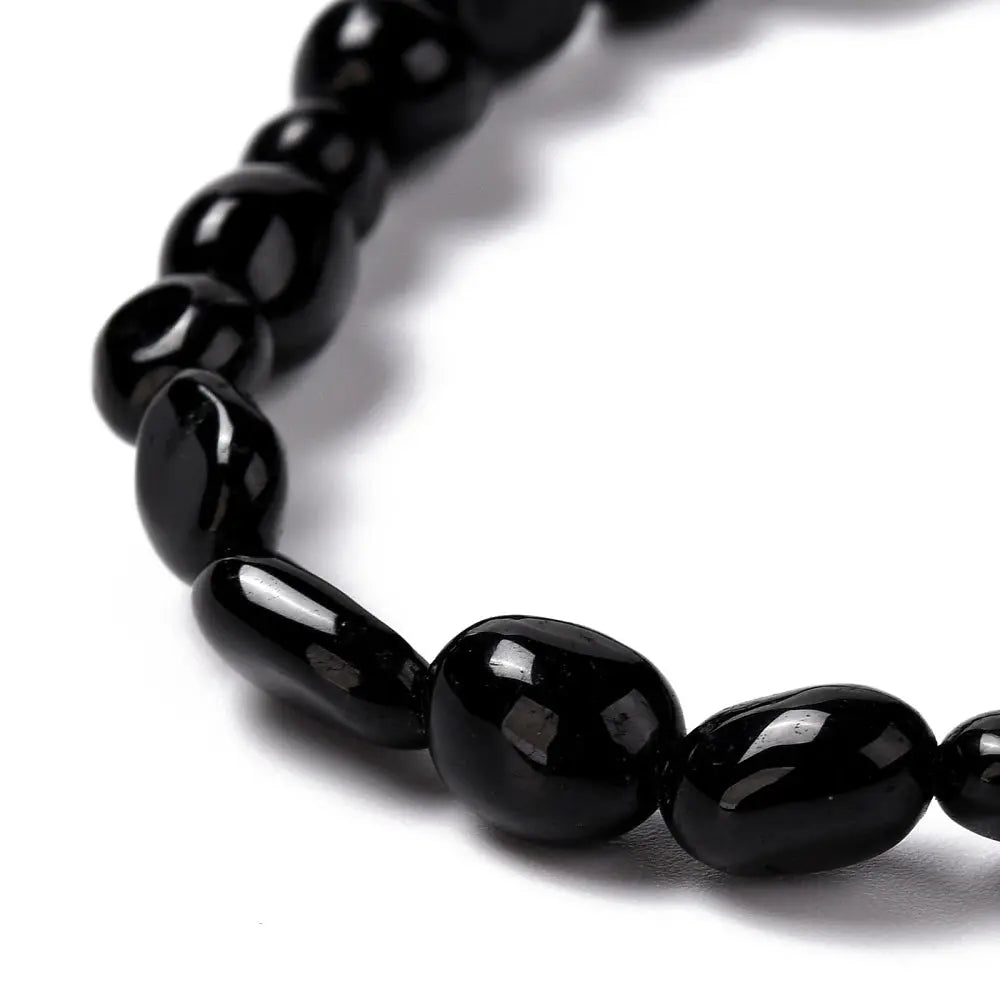 Bracelet -Black Tourmaline -Natural Shape Stones Arômes & Évasions.