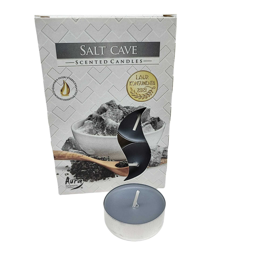 Candle -Scented Tealights -Set of 6 -Salt Cave -Scented Tealights -Aromes Evasions 