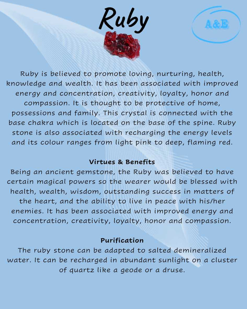 Descriptive Cards -Precious Stones & Crystals -Ruby
