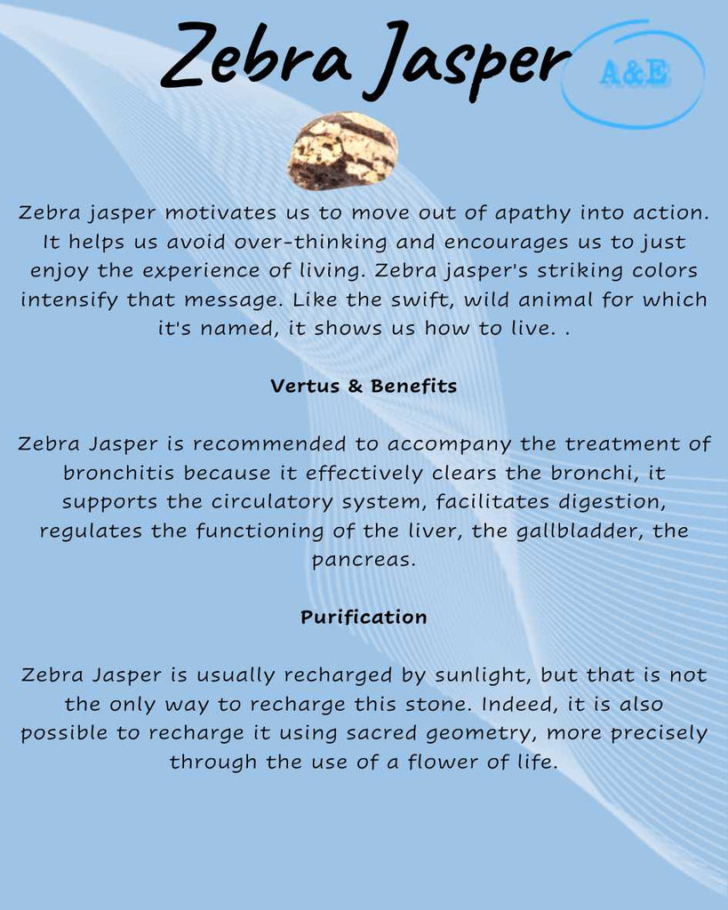 Descriptive Cards -Precious Stones & Crystals -Zebra Jasper