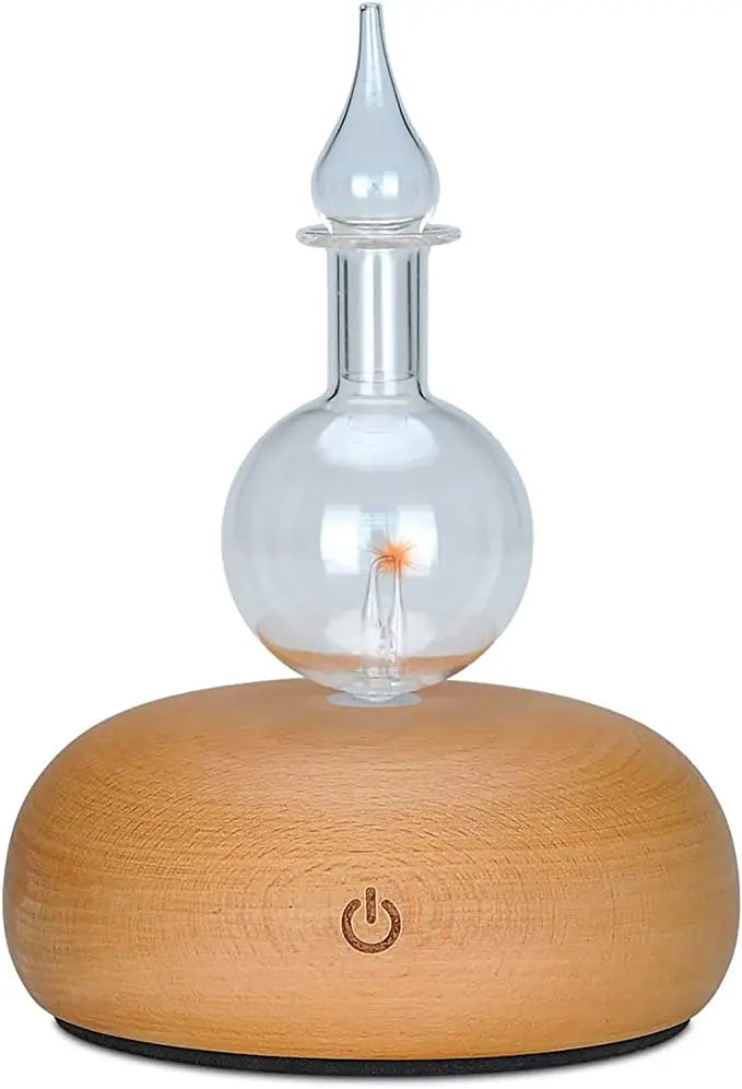 Diffuser Nebulizer -Glass -Light Wood Base -Round